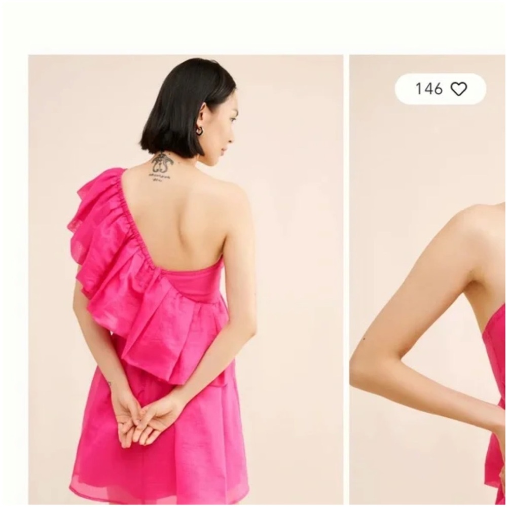 IF BY SEA RUFFLED SASH MINI DRESS  Anthropologie - Picture 2 of 3